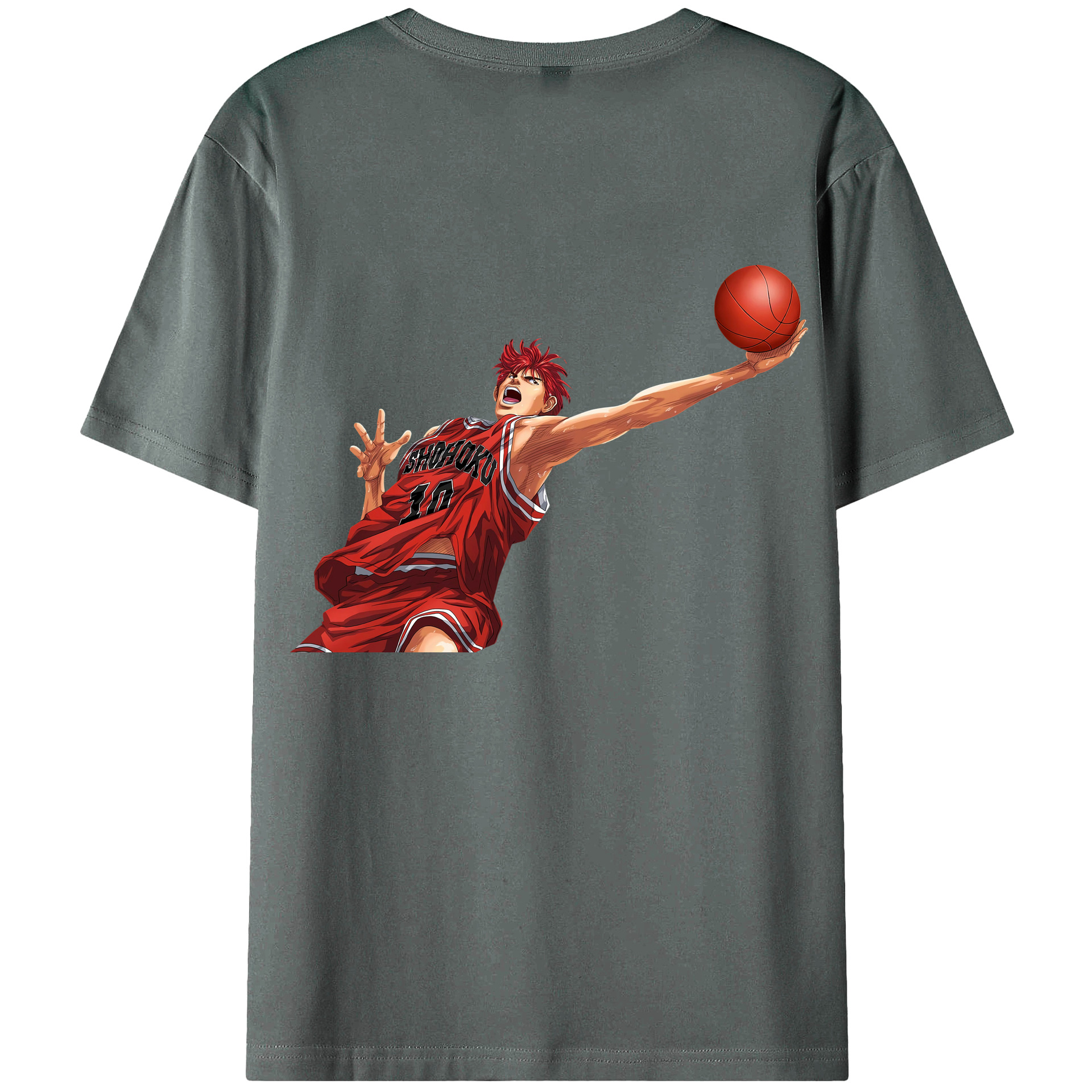 （画像用） SLAM DUNK／スラムダンク 綿100％ メンズ半袖Tシャツ（バックプリント） 通気性